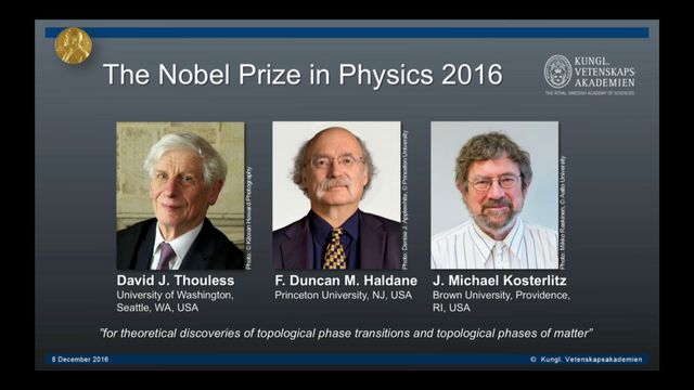 UR Samtiden - Nobelföreläsningar 2016 : F Duncan M Haldane, fysik